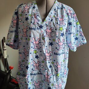 Happy Bunny scrub top hot topic nurse vet size XL